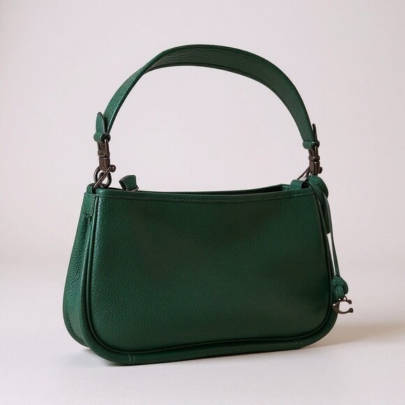 NEW Coach Soft Pebble Leather Cary crossbody Bag Green